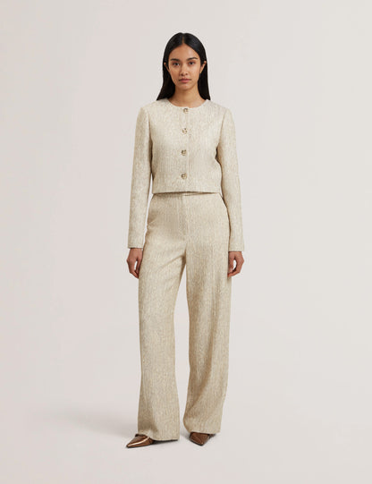 Women's VULPAT-Tailored Boucle Wide Leg Trouser