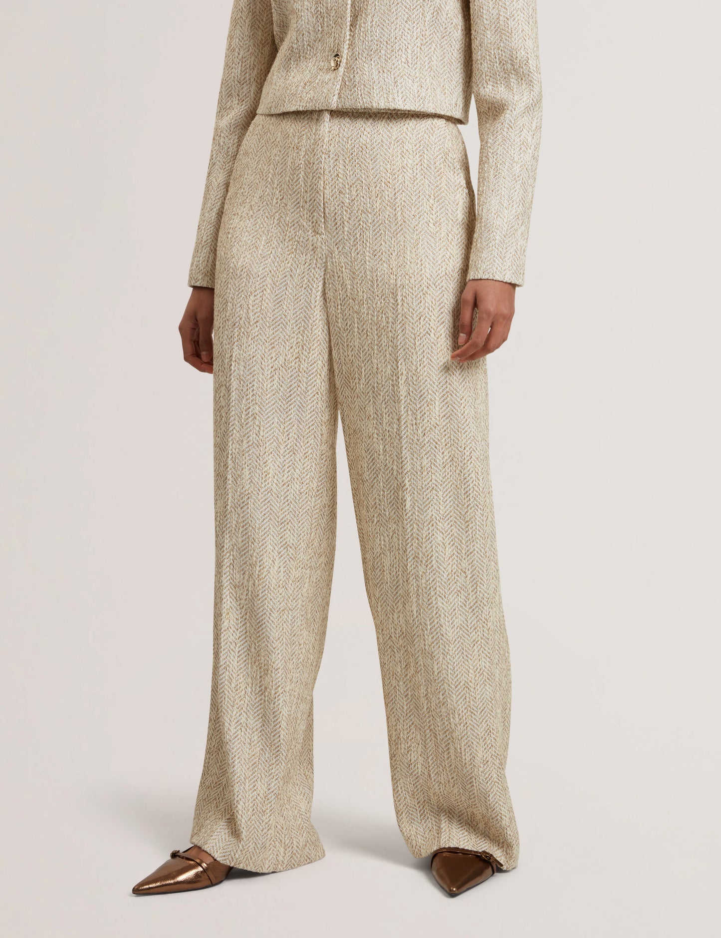 Women's VULPAT-Tailored Boucle Wide Leg Trouser