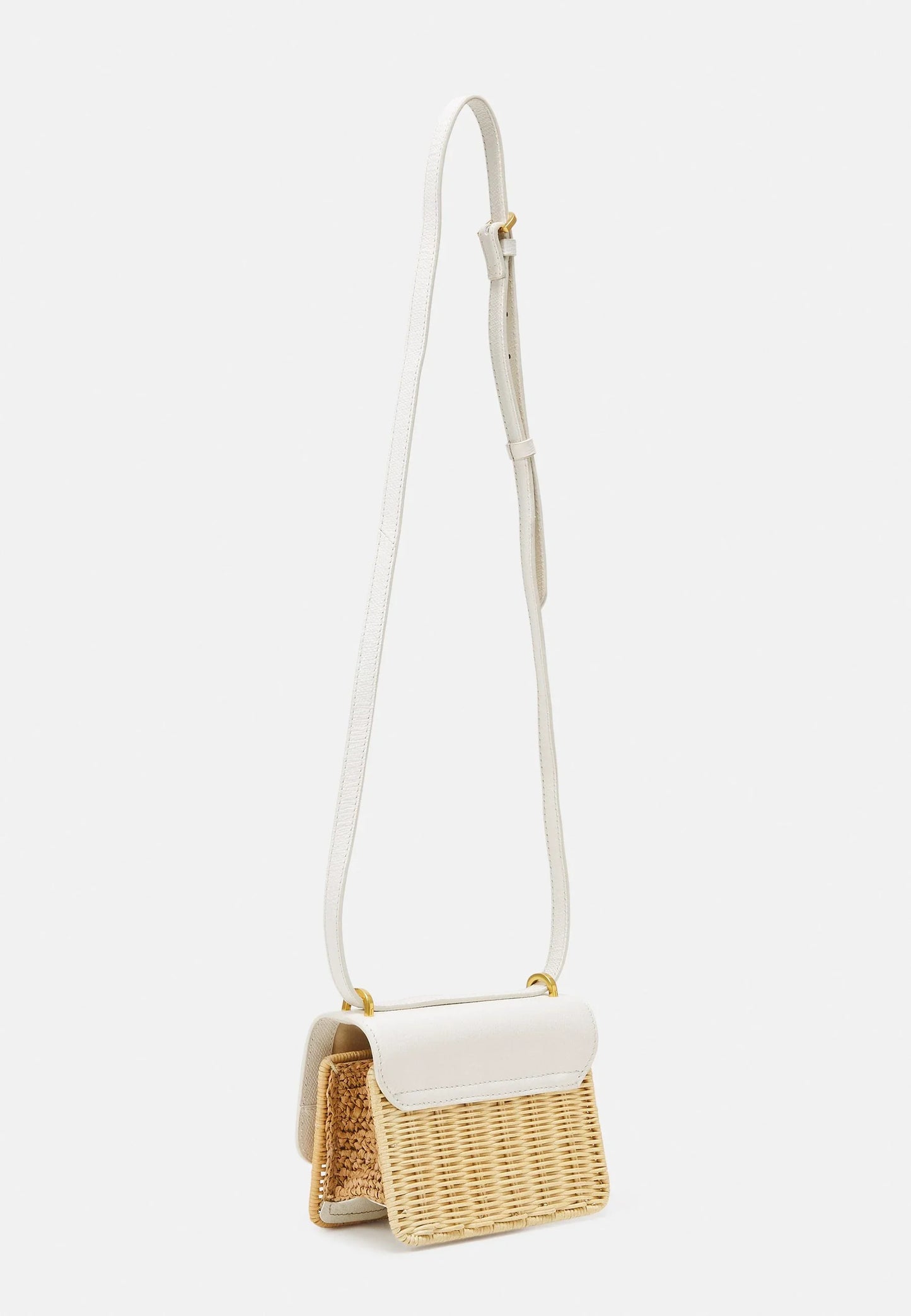 Women's REEGENT-Padlock Detail Rattan Xbody Bag Ecru