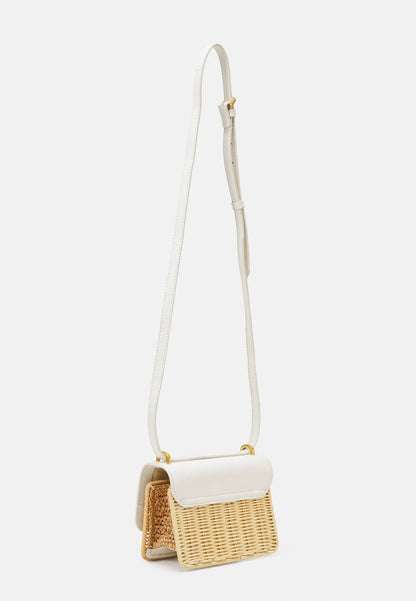 Women's REEGENT-Padlock Detail Rattan Xbody Bag Ecru