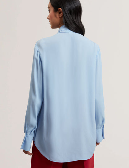 Women's ZAKIIA-Scarf Detail Long Sleeve Blouse Lt-Blue
