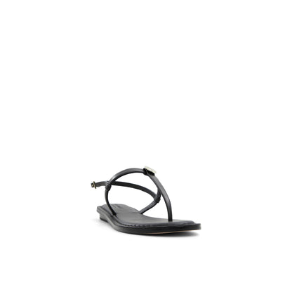 Women's Harpurr-Flat T-Strap Sandal & Signat Coin Black