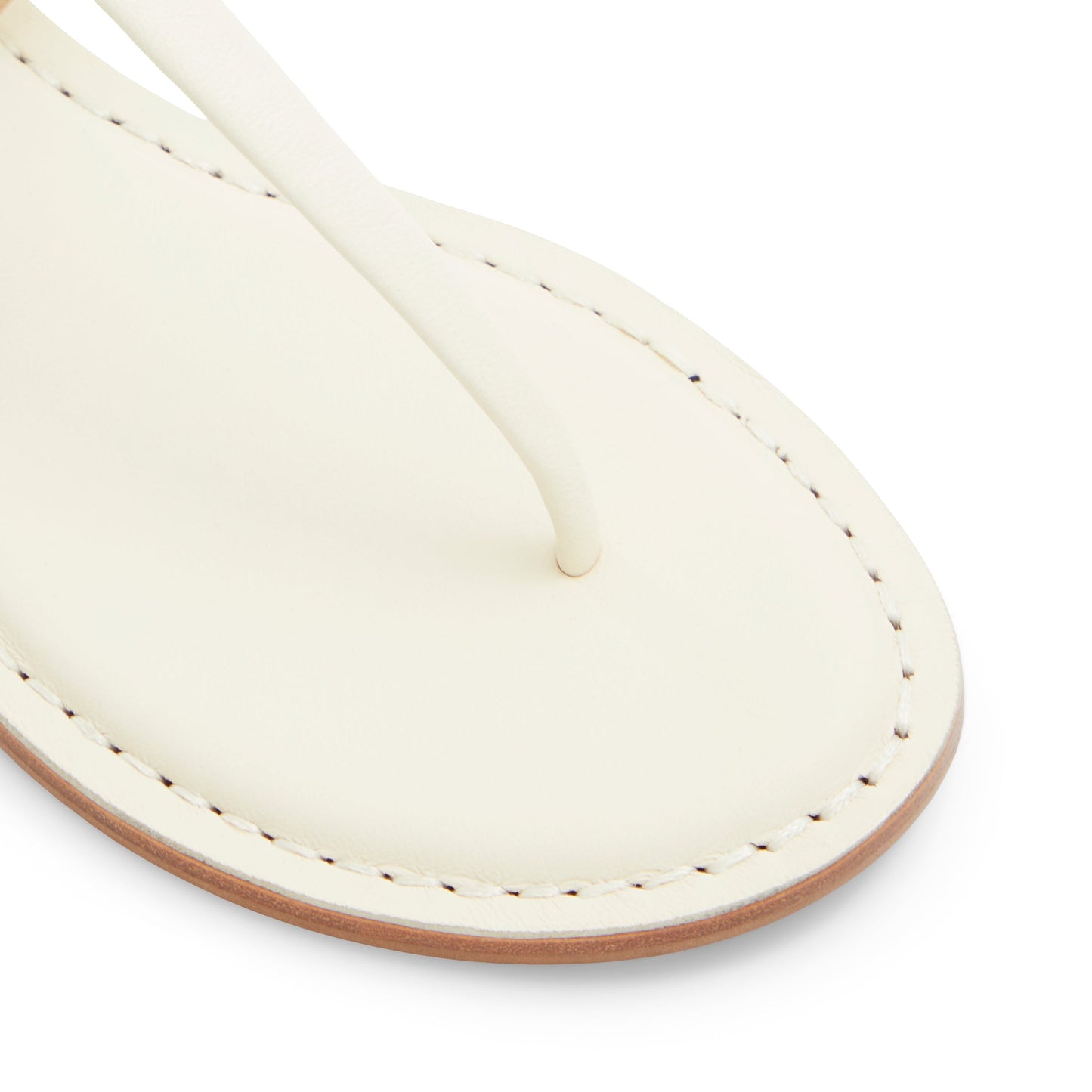 Women's Harpurr-Flat T-Strap Sandal & Signat Coin Ecru