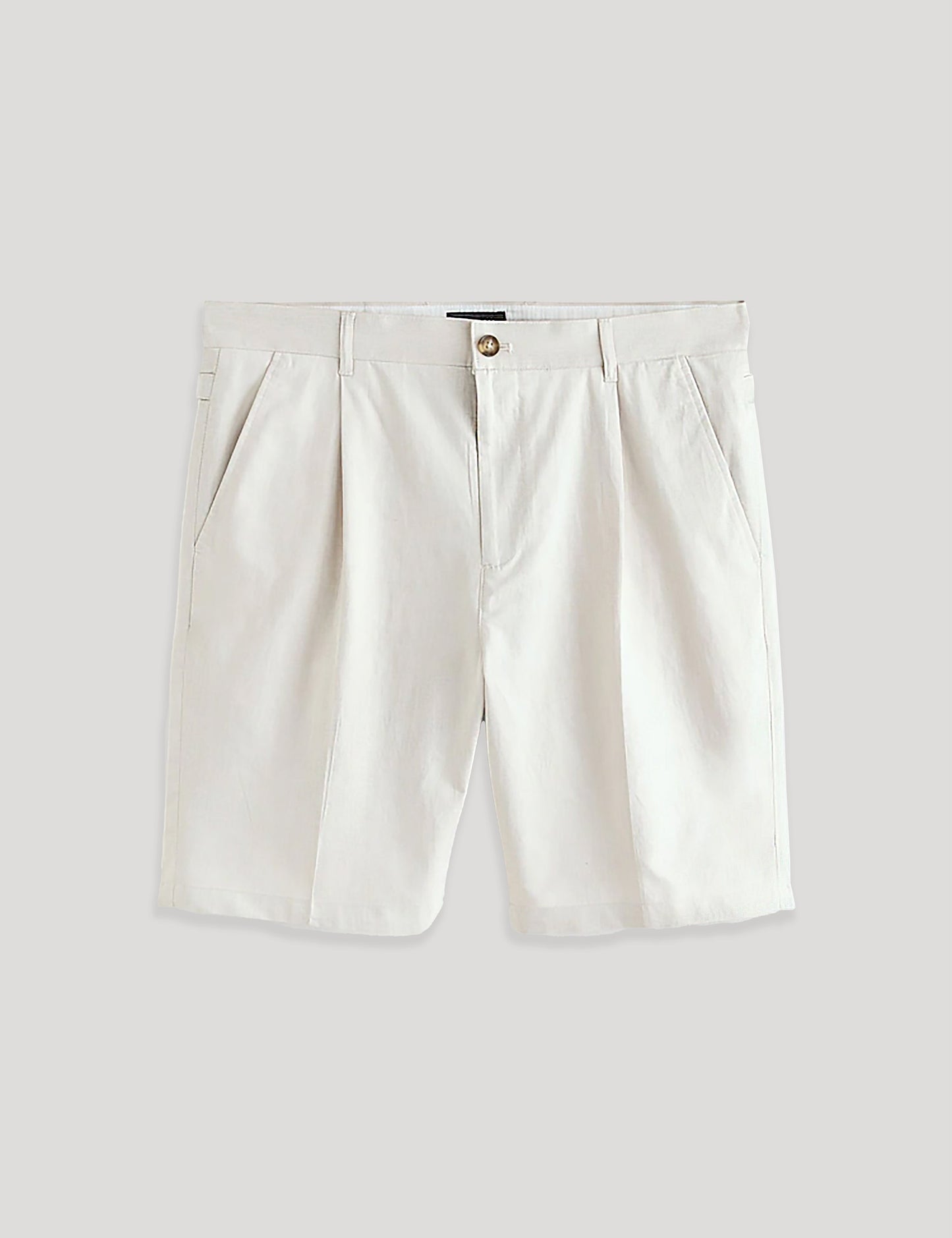 Men's MURLEY-Cotton Linen Pleated Short Ecru