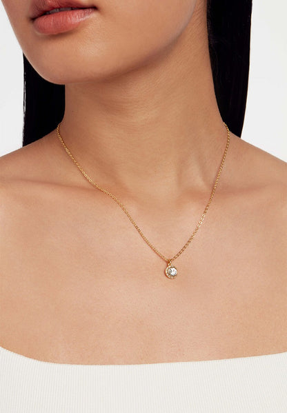 SOLTELL: Solitaire Sparkle Crystal Pendant Necklace