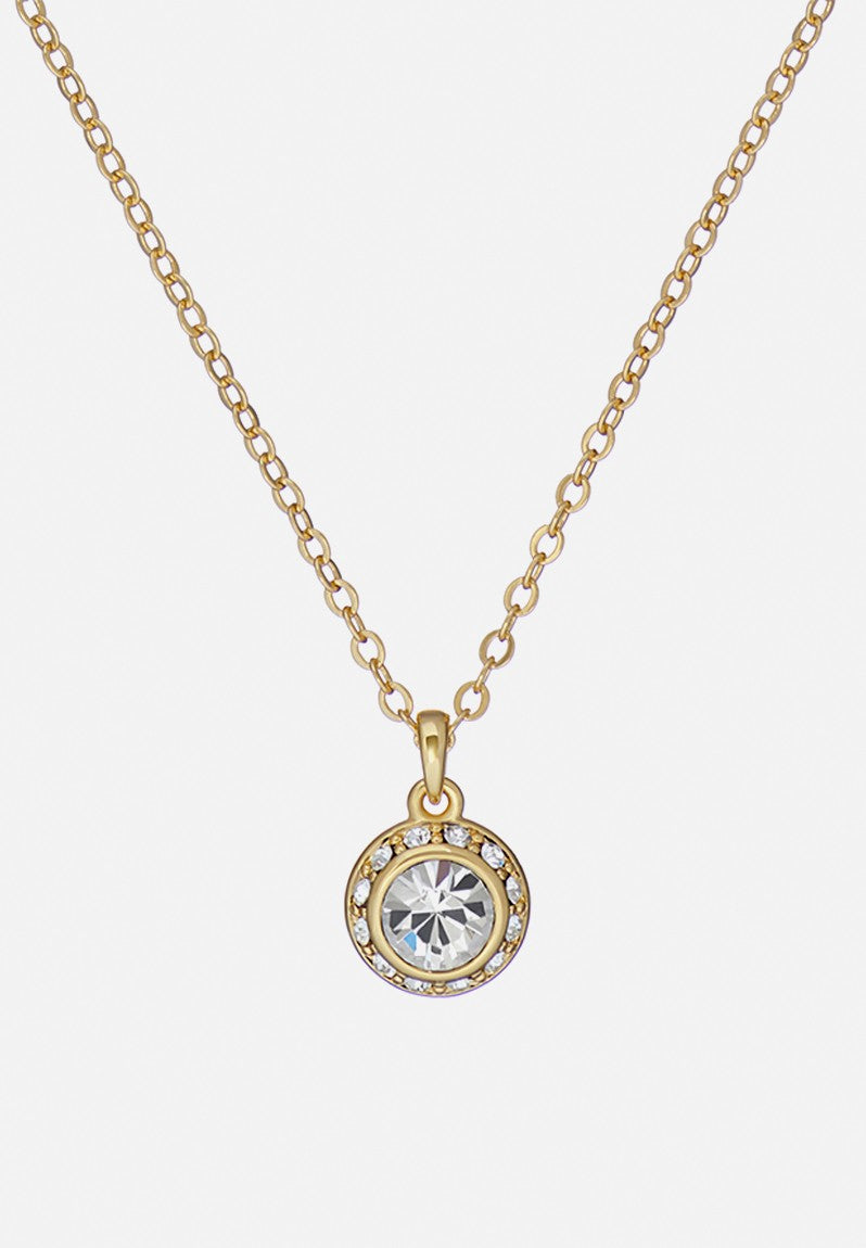 SOLTELL: Solitaire Sparkle Crystal Pendant Necklace