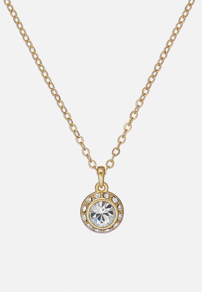 SOLTELL: Solitaire Sparkle Crystal Pendant Necklace