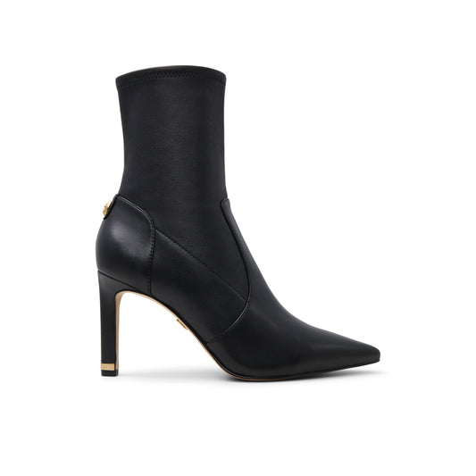 Women's Pipeer-Suede Heeled Sock Boot Black