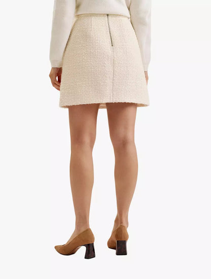 Women's Komam-Rose Button Knit Bodice Boucle Mini Skirt