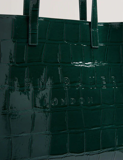 Women's Croccon-Croc Effect Large Icon Bag Mid-Green