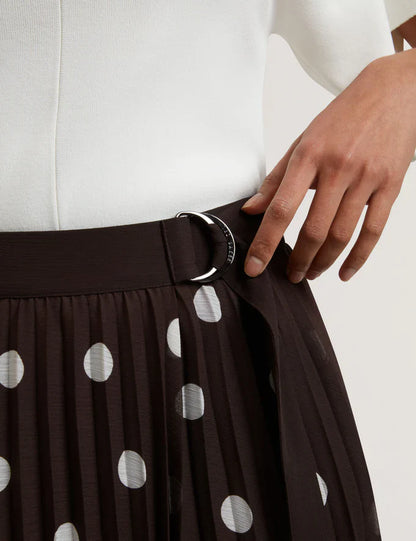 Women's EREO-Polka Dot Pleated Midi Skirt